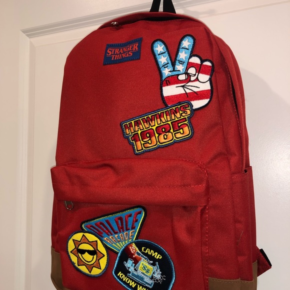 stranger things patches backpack